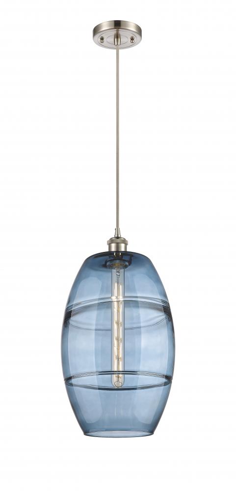 Vaz - 1 Light - 10 inch - Brushed Satin Nickel - Cord hung - Mini Pendant