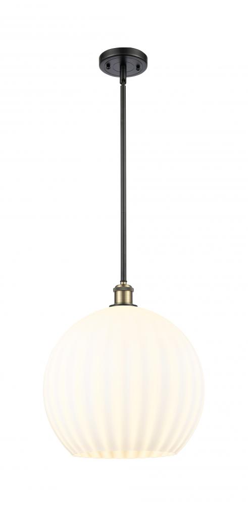 White Venetian - 1 Light - 14 inch - Black Antique Brass - Pendant