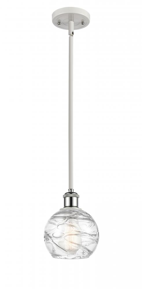 Athens Deco Swirl - 1 Light - 6 inch - White Polished Chrome - Mini Pendant