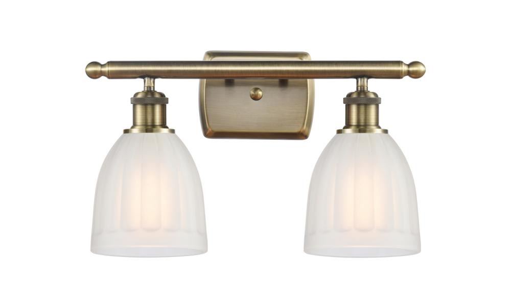 Brookfield - 2 Light - 16 inch - Antique Brass - Bath Vanity Light