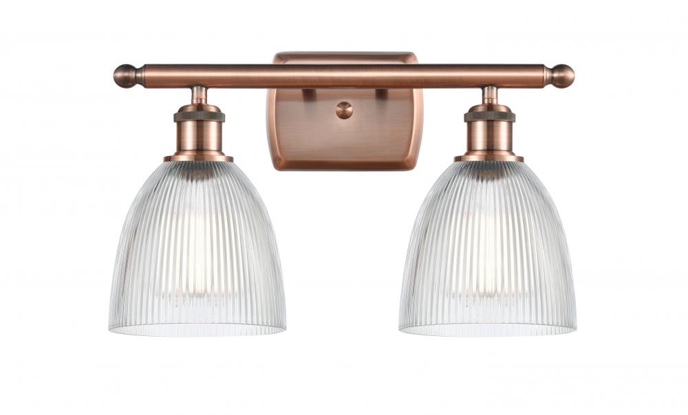 Castile - 2 Light - 16 inch - Antique Copper - Bath Vanity Light