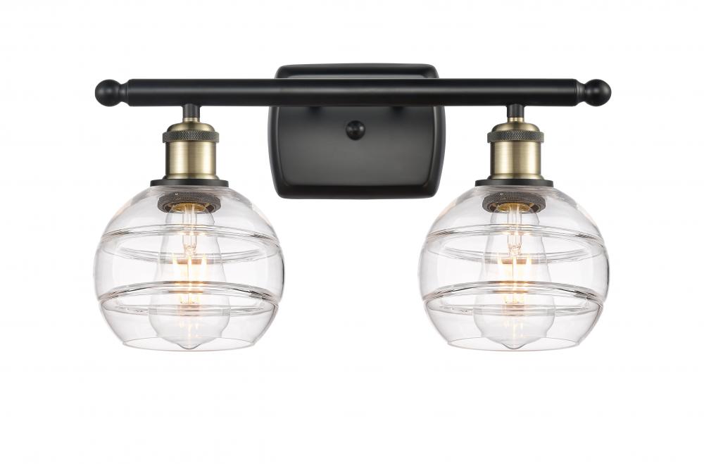 Rochester - 2 Light - 16 inch - Black Antique Brass - Bath Vanity Light