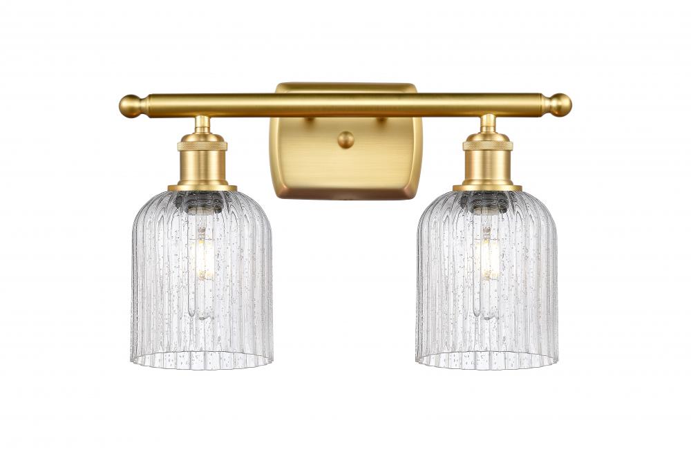 Bridal Veil - 2 Light - 15 inch - Satin Gold - Bath Vanity Light