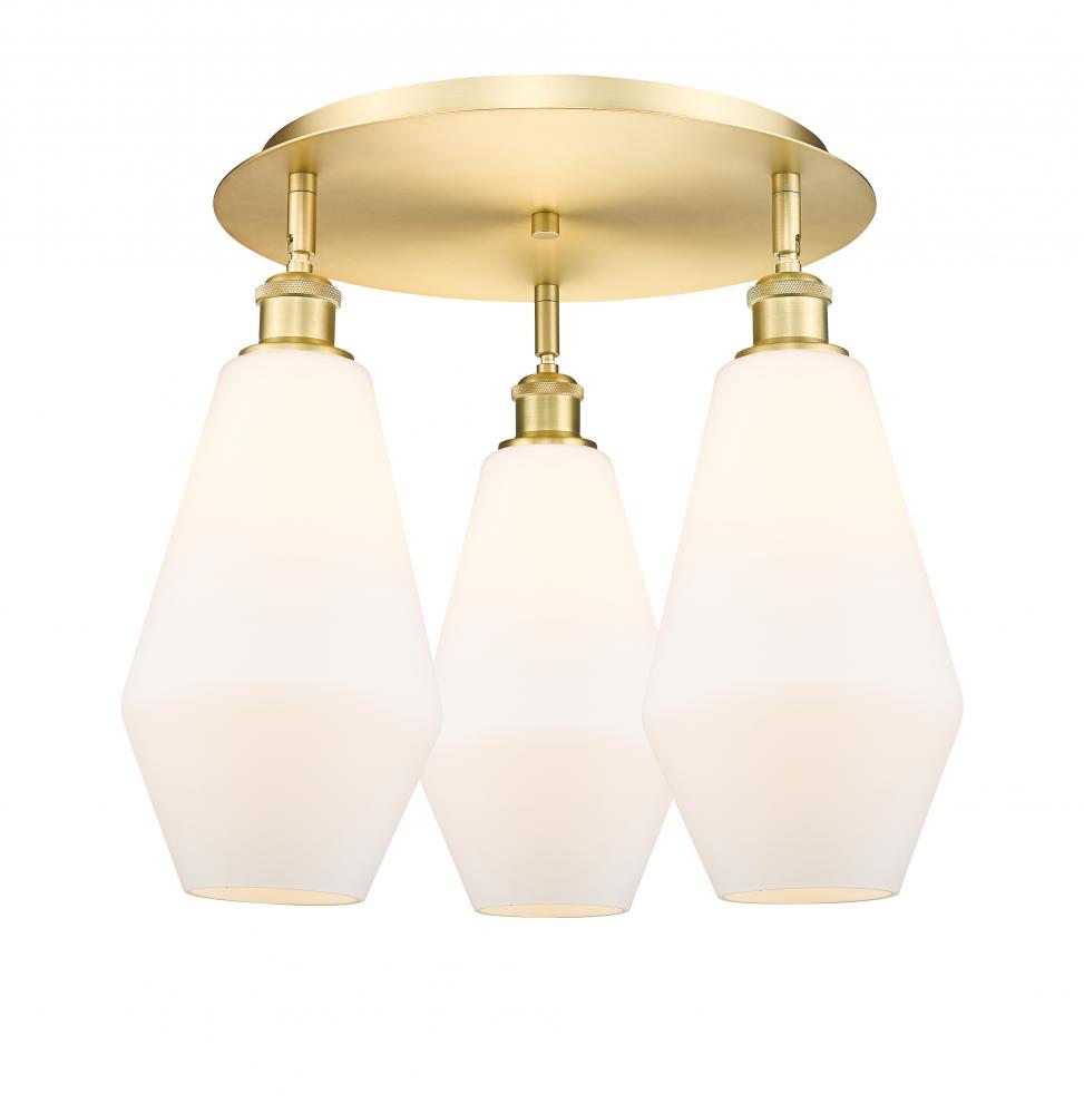 Cindyrella - 3 Light - 19 inch - Satin Gold - Flush Mount