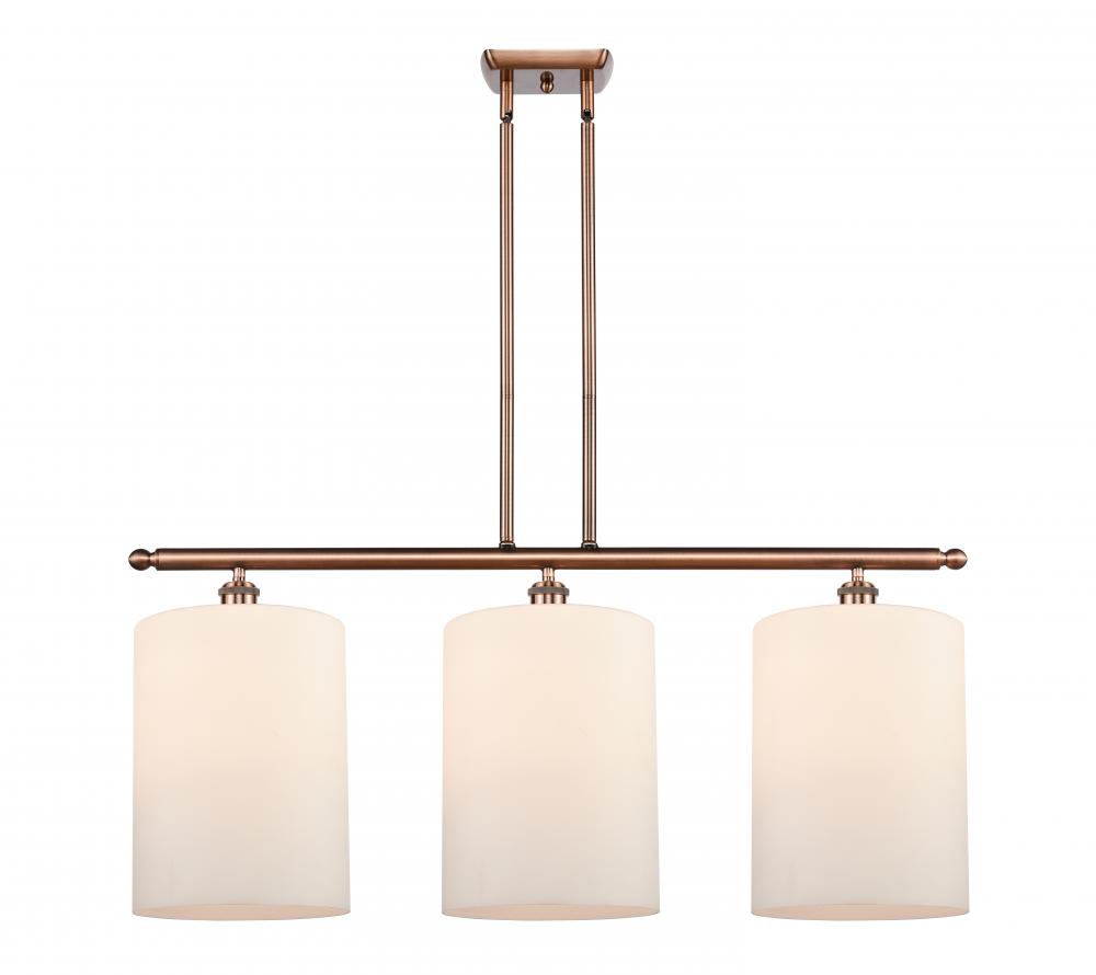 Cobbleskill - 3 Light - 36 inch - Antique Copper - Cord hung - Island Light