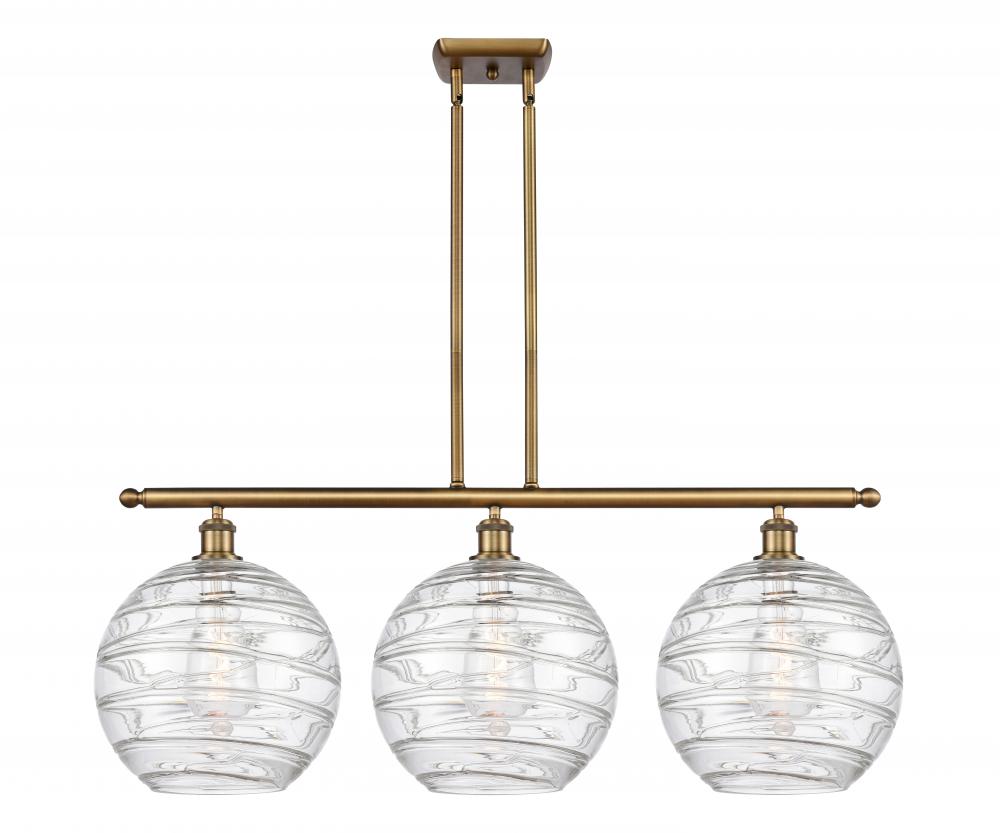 Athens Deco Swirl - 3 Light - 39 inch - Brushed Brass - Cord hung - Island Light