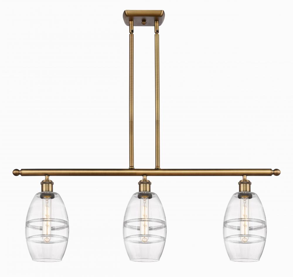 Vaz - 3 Light - 36 inch - Brushed Brass - Cord hung - Island Light