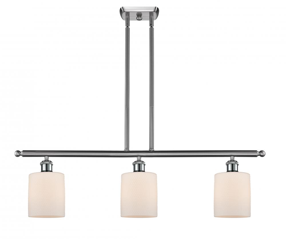 Cobbleskill - 3 Light - 36 inch - Brushed Satin Nickel - Cord hung - Island Light