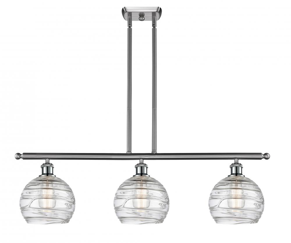 Athens Deco Swirl - 3 Light - 36 inch - Brushed Satin Nickel - Cord hung - Island Light