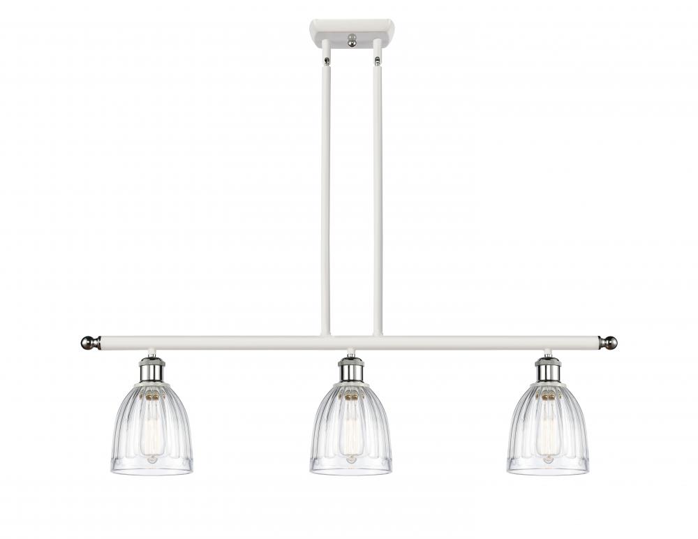 Brookfield - 3 Light - 36 inch - White Polished Chrome - Cord hung - Island Light