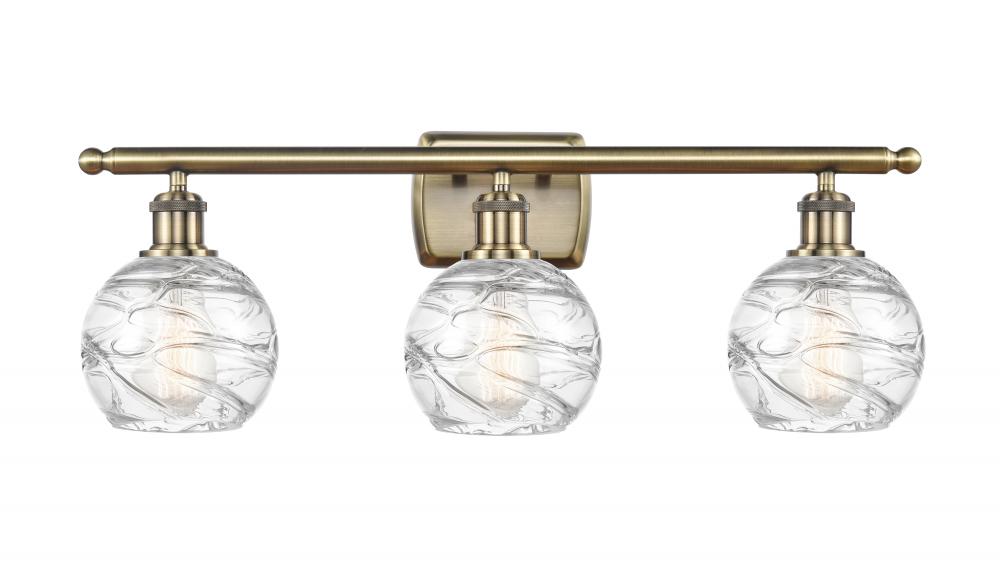 Athens Deco Swirl - 3 Light - 26 inch - Antique Brass - Bath Vanity Light