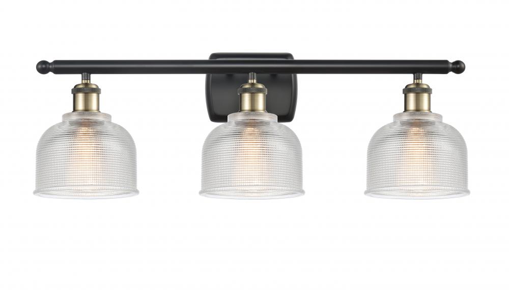 Dayton - 3 Light - 26 inch - Black Antique Brass - Bath Vanity Light