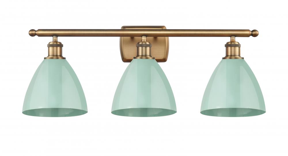 Plymouth - 3 Light - 28 inch - Brushed Brass - Bath Vanity Light