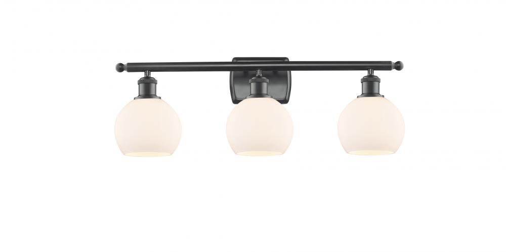 Athens - 3 Light - 26 inch - Matte Black - Bath Vanity Light