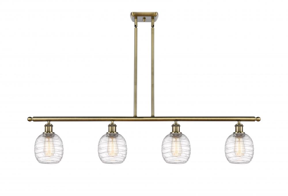 Belfast - 4 Light - 48 inch - Antique Brass - Cord hung - Island Light