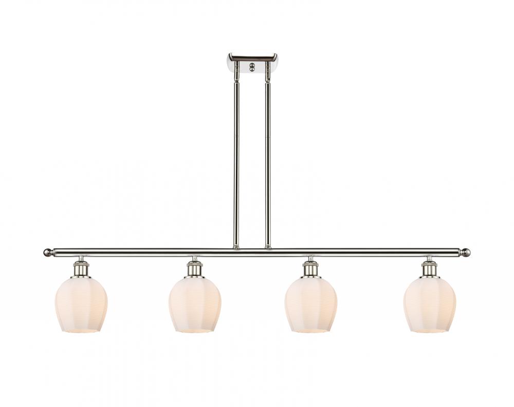 Norfolk - 4 Light - 48 inch - Polished Nickel - Cord hung - Island Light