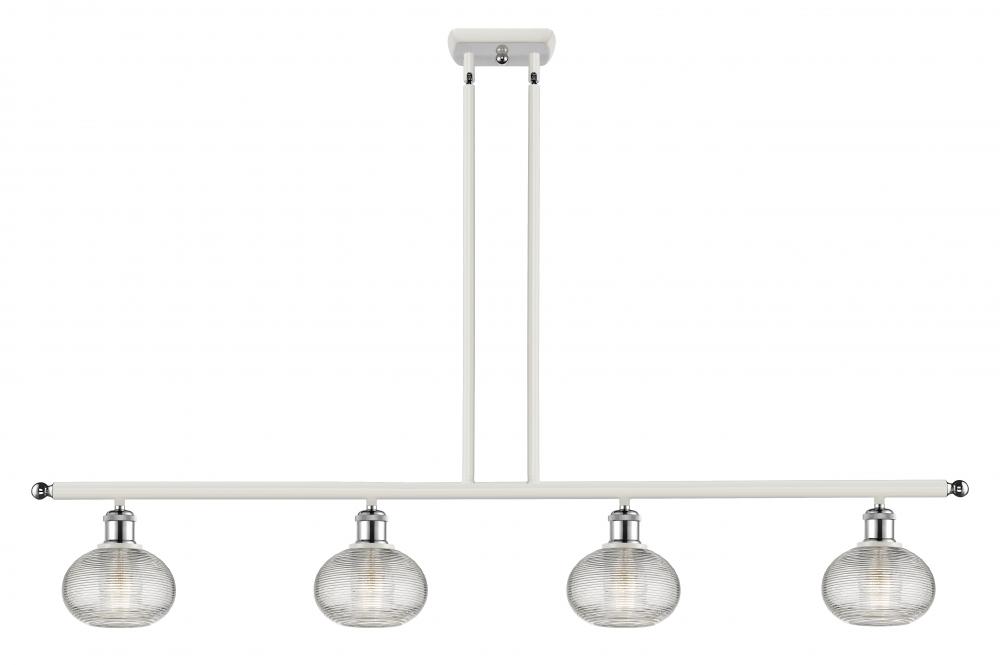 Ithaca - 4 Light - 48 inch - White Polished Chrome - Cord hung - Island Light