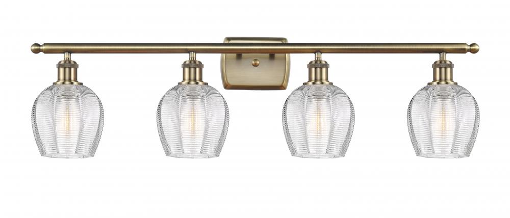 Norfolk - 4 Light - 36 inch - Antique Brass - Bath Vanity Light