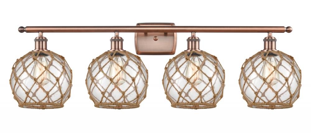 Farmhouse Rope - 4 Light - 38 inch - Antique Copper - Bath Vanity Light