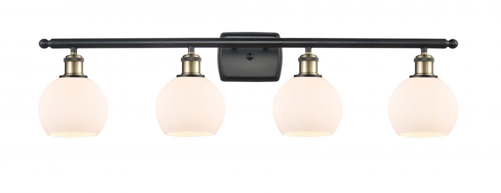 Athens - 4 Light - 36 inch - Black Antique Brass - Bath Vanity Light