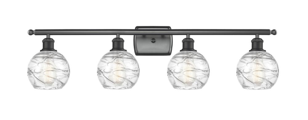 Athens Deco Swirl - 4 Light - 36 inch - Matte Black - Bath Vanity Light