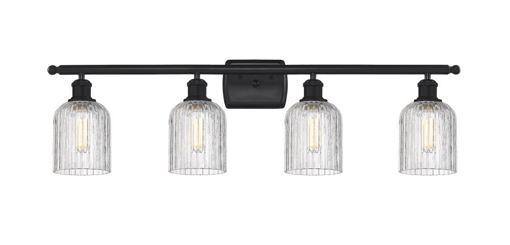 Bridal Veil - 4 Light - 35 inch - Matte Black - Bath Vanity Light