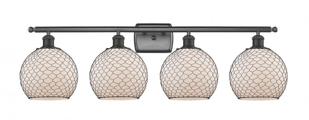 Farmhouse Chicken Wire - 4 Light - 38 inch - Oil Rubbed Bronze - Bath Vanity Light