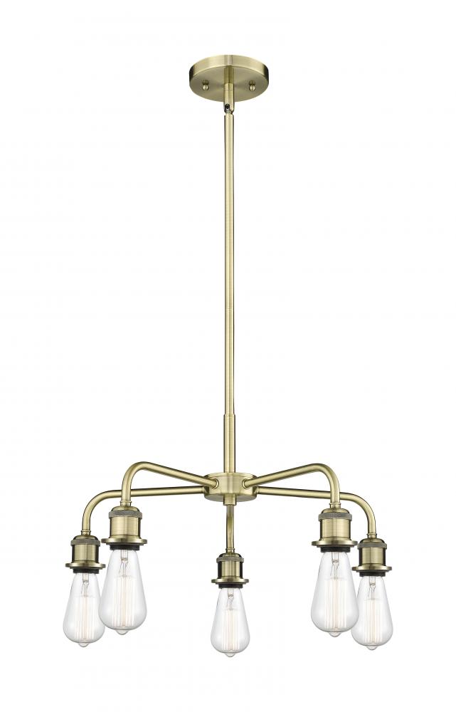 Ballston - 5 Light - 18 inch - Antique Brass - Chandelier