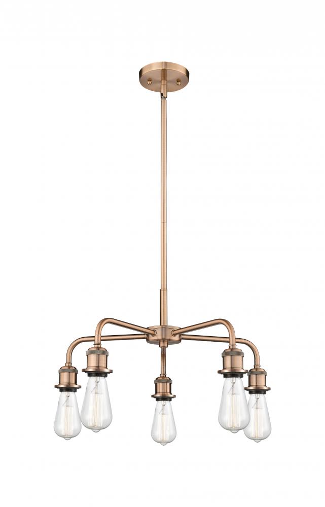 Ballston - 5 Light - 18 inch - Antique Copper - Chandelier