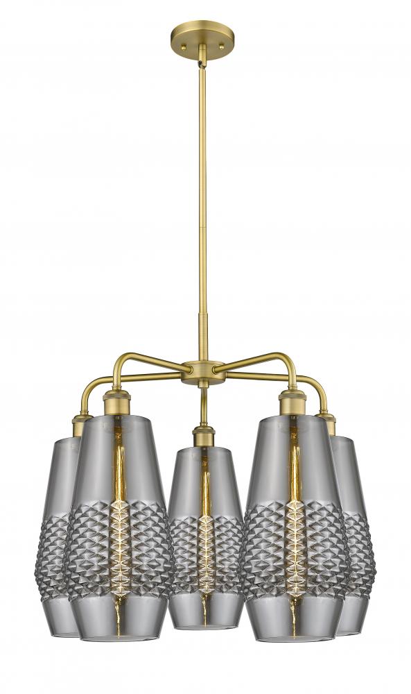 Windham - 5 Light - 25 inch - Brushed Brass - Chandelier