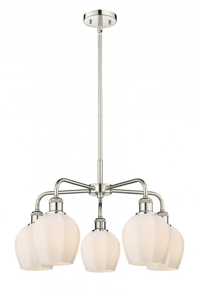 Norfolk - 5 Light - 24 inch - Polished Nickel - Chandelier