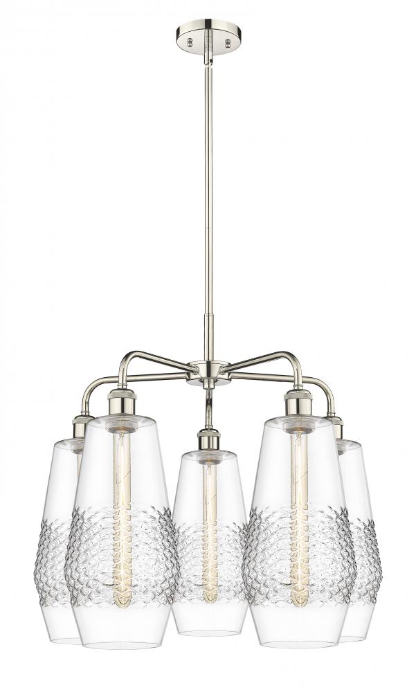 Windham - 5 Light - 25 inch - Polished Nickel - Chandelier