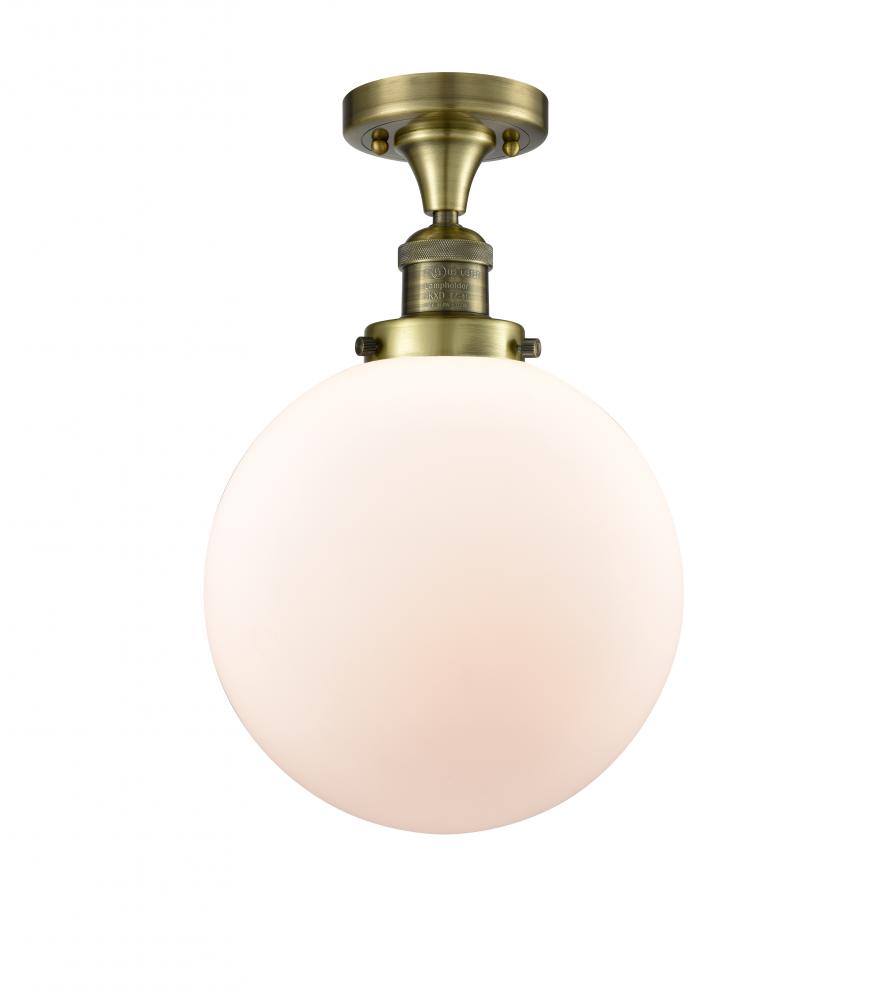 Beacon - 1 Light - 10 inch - Antique Brass - Semi-Flush Mount