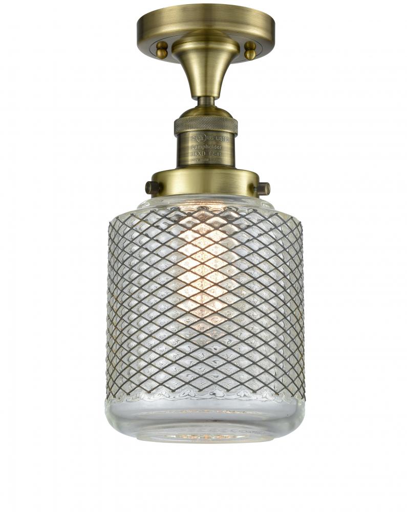 Stanton - 1 Light - 6 inch - Antique Brass - Semi-Flush Mount