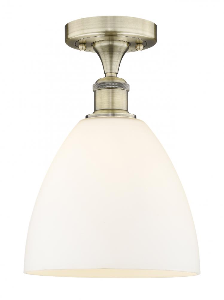 Bristol - 1 Light - 9 inch - Antique Brass - Semi-Flush Mount