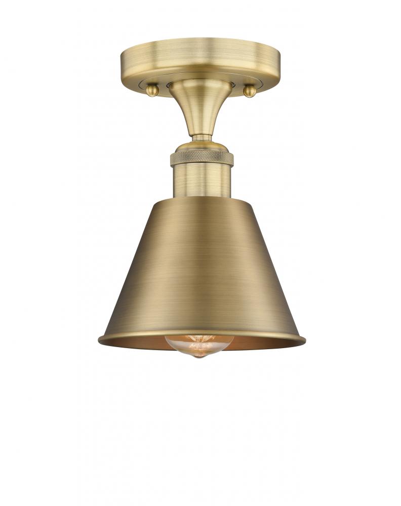 Smithfield - 1 Light - 7 inch - Brushed Brass - Semi-Flush Mount