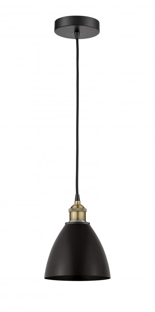 Bristol - 1 Light - 8 inch - Black Antique Brass - Cord hung - Mini Pendant