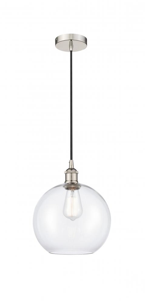 Athens - 1 Light - 10 inch - Polished Nickel - Cord hung - Mini Pendant