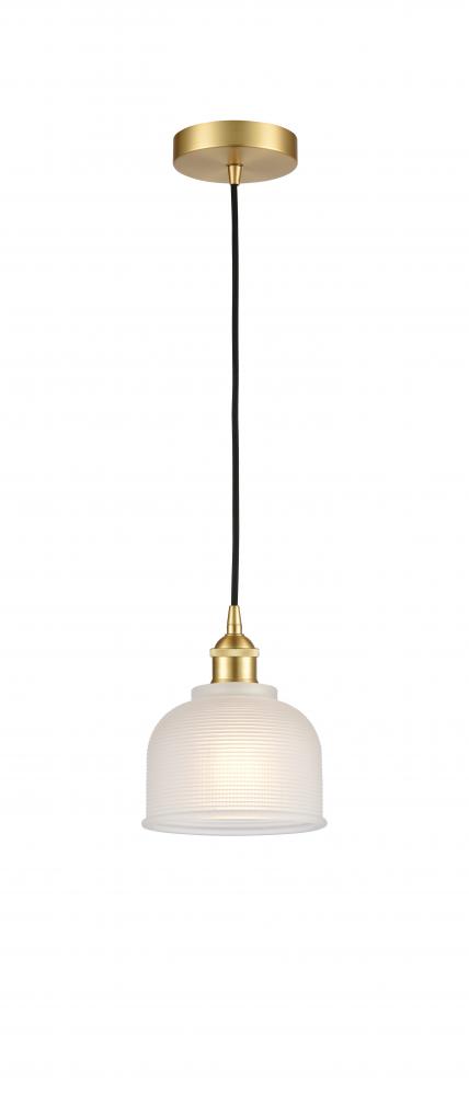 Dayton - 1 Light - 6 inch - Satin Gold - Cord hung - Mini Pendant