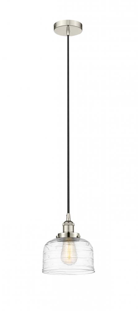 Bell - 1 Light - 8 inch - Polished Nickel - Cord hung - Mini Pendant