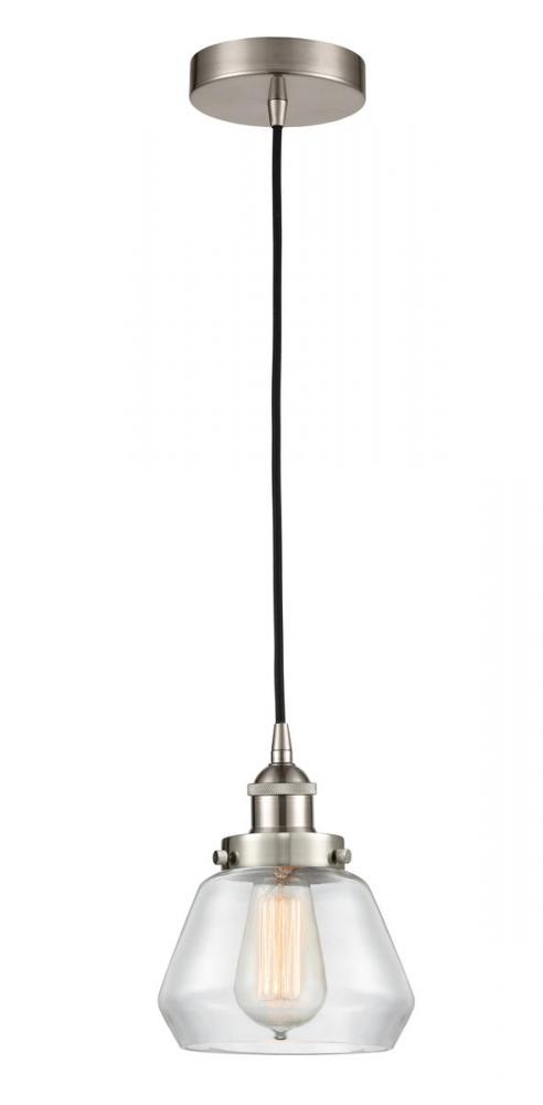 Fulton - 1 Light - 7 inch - Brushed Satin Nickel - Cord hung - Mini Pendant