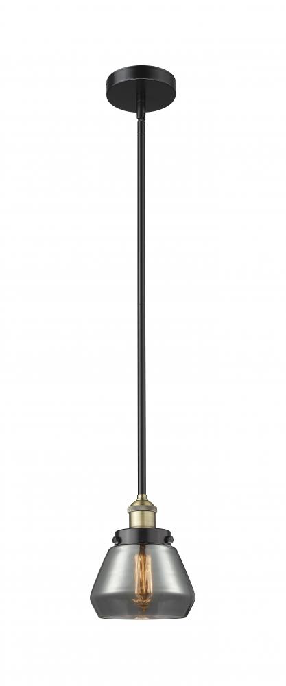 Fulton - 1 Light - 7 inch - Black Antique Brass - Cord hung - Mini Pendant