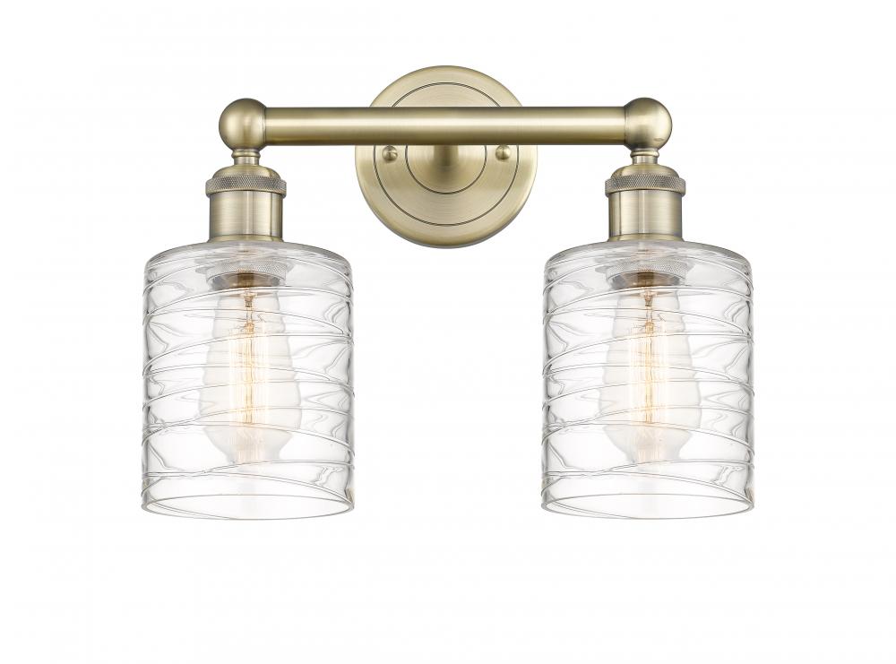 Cobbleskill - 2 Light - 14 inch - Antique Brass - Bath Vanity Light