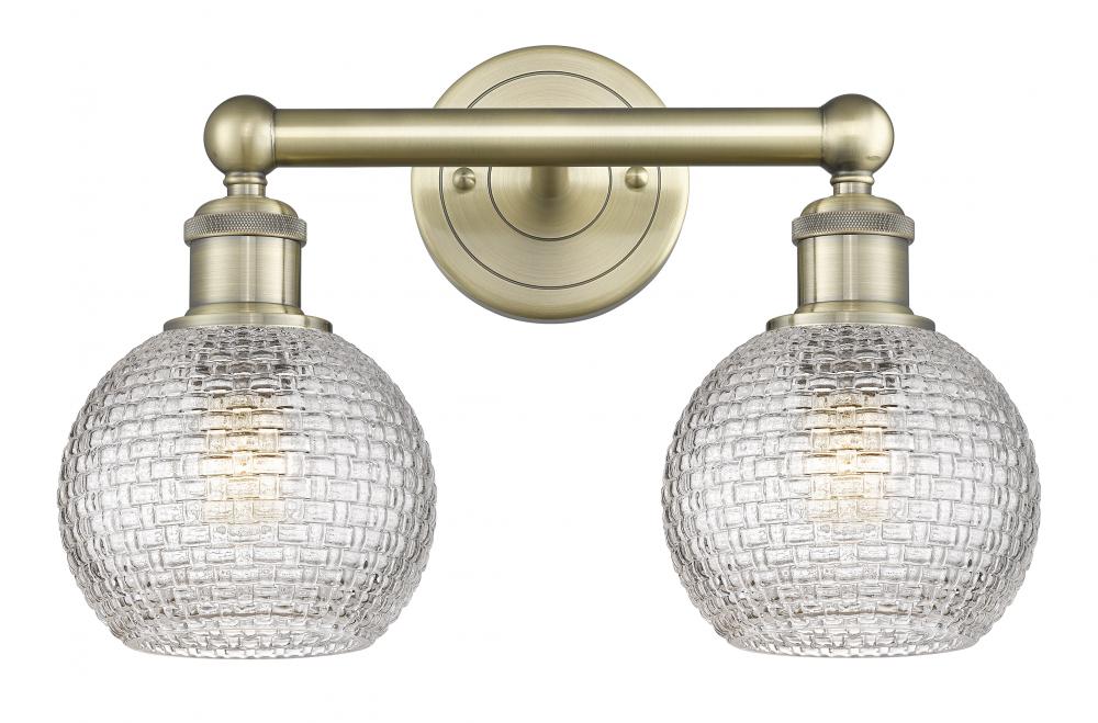 Athens - 2 Light - 15 inch - Antique Brass - Bath Vanity Light