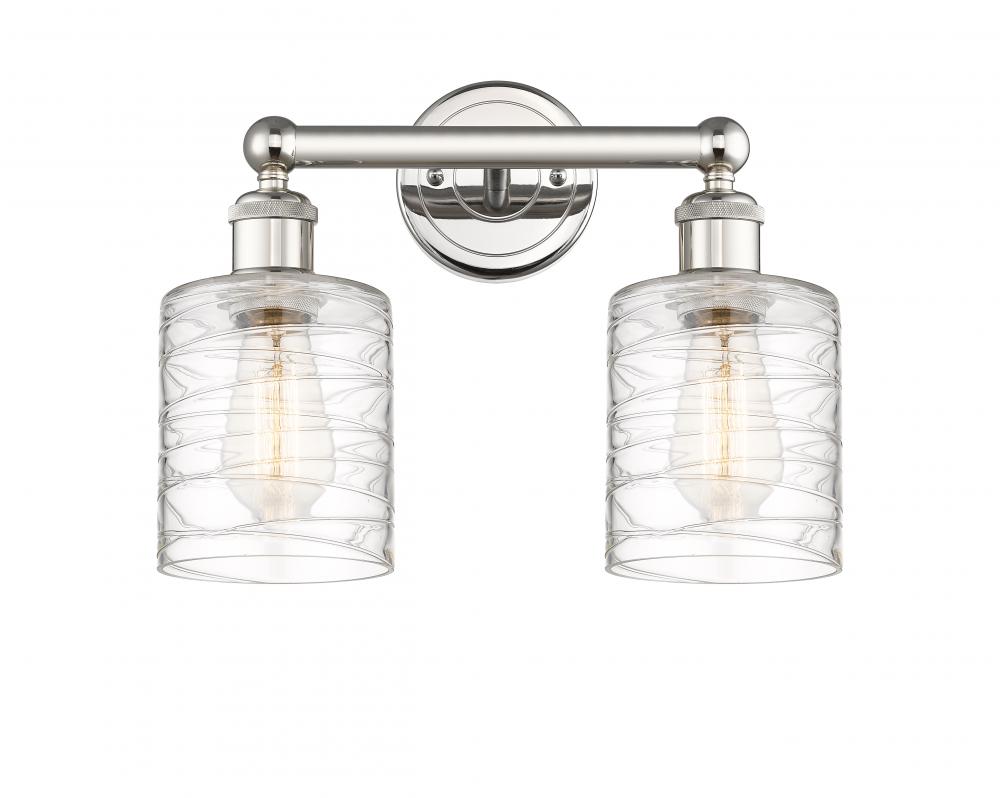 Cobbleskill - 2 Light - 14 inch - Polished Nickel - Bath Vanity Light