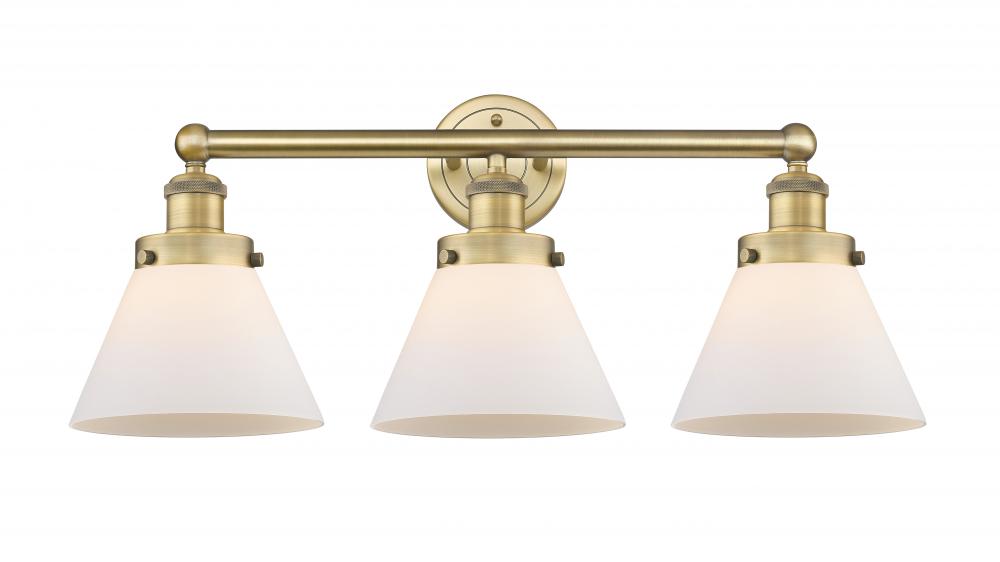 Cone - 3 Light - 26 inch - Brushed Brass - Bath Vanity Light