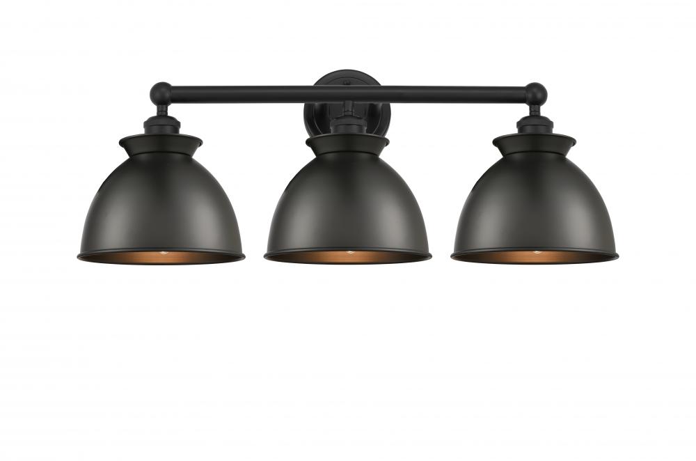 Adirondack - 3 Light - 26 inch - Matte Black - Bath Vanity Light