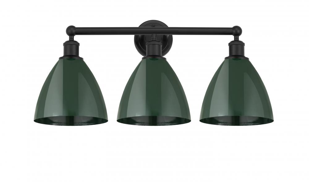 Plymouth - 3 Light - 26 inch - Matte Black - Bath Vanity Light