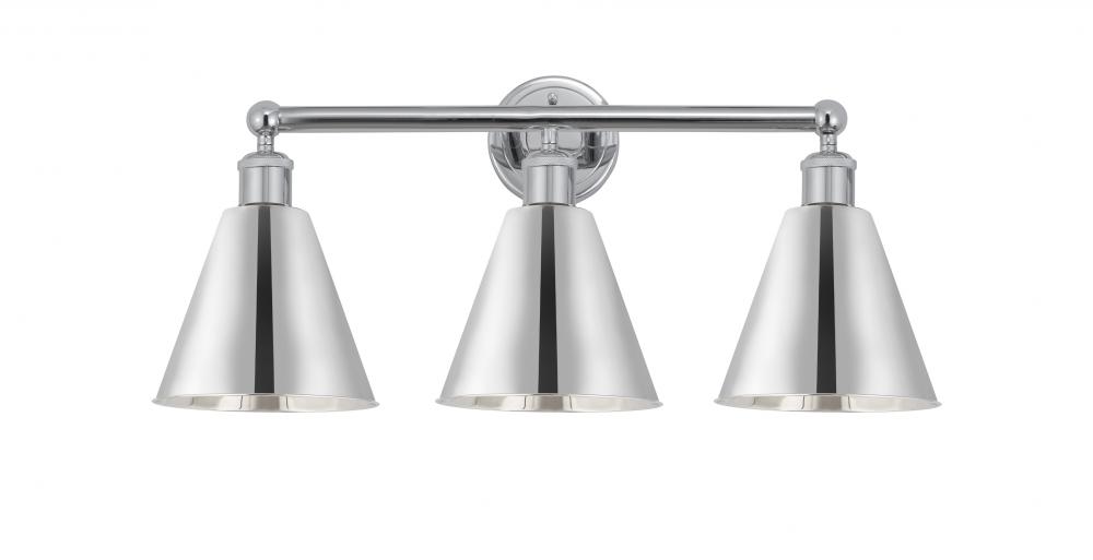 Berkshire - 3 Light - 26 inch - Polished Chrome - Bath Vanity Light