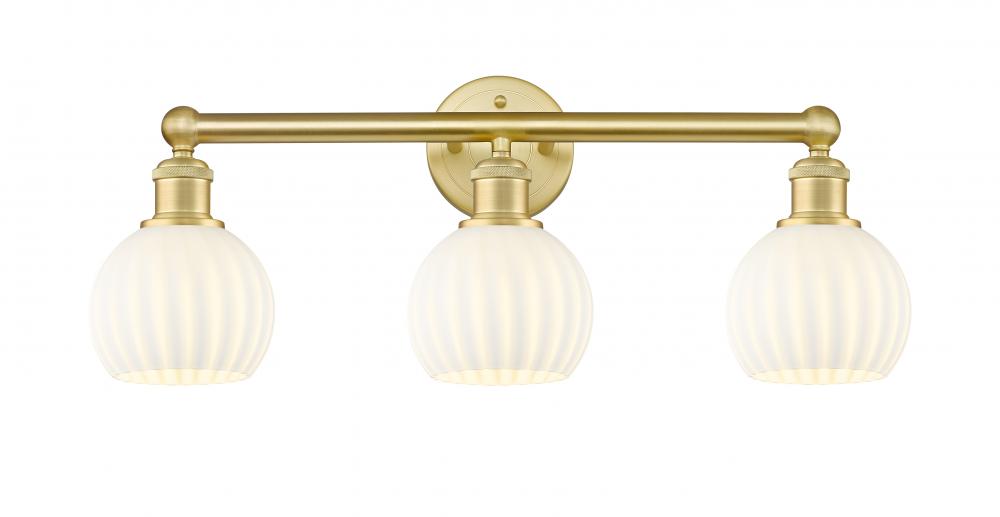 White Venetian - 3 Light - 24 inch - Satin Gold - Bath Vanity Light